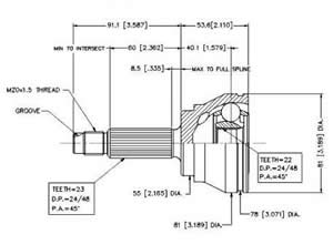 Junta Garma Ford Escort 1800cc 83/92 Lado Rueda 23/30