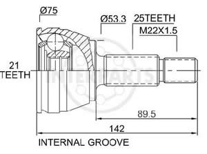 Junta Garma Ford Fiesta 01/.. Lado Rueda 25/21