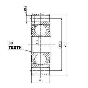 Junta Garma Mercedes Vito ø 122 mm Lado Caja 30/00
