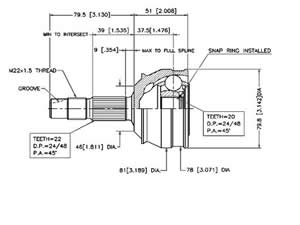 Junta Garma Fiat Tipo 1.6 Lado Rueda 22/20