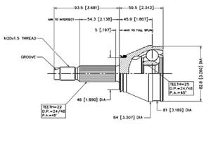 Junta Garma Fiat Regatta 100 2000 cc Lado Rueda 22/25