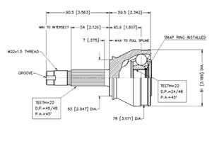 Junta Garma Fiat Palio Siena Lado Rueda 22/22