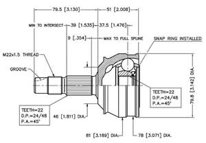 Junta Garma Fiat Bravo Brava Lado Rueda 25/22