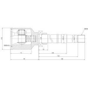 Junta Garma Peugeot 306/405 Manguito 348mm L/ Caja Der 34/24