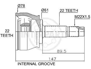 Junta Garma Fiat Palio Siena 1.4 05/10 Seg Med L/Rueda 22/22