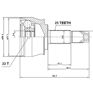 Junta Garma Fiat 500 Seguro medio Lado Rueda 25/22