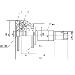 Junta Garma Fiat Idea Seguro Medio Lado Rueda 27/25