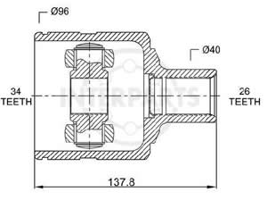 Junta Garma Chevrolet S-10 Blazer 4x4 97/.. L/Caja Der 26/34