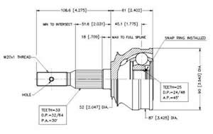Junta Garma Chevrolet Monza Kadett ../93 Lado Rueda 33/25