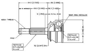 Junta Garma Chevrolet Corsa Combo 94/.. Lado Rueda 22/22