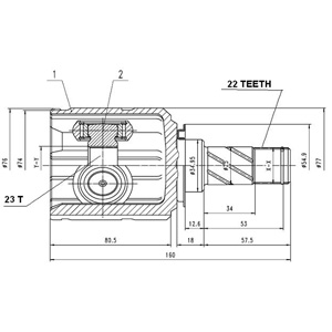 Junta Garma Chevrolet Corsa II / Meriva Lado Caja 22/23