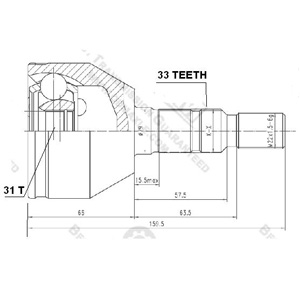 Junta Garma Chevrolet Cruze Lado Rueda 33/31