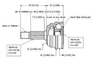 Junta Garma Volkswagen Gacel 1600 Lado Rueda 22/30
