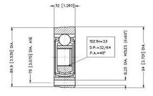 Junta Garma Volkswagen Gacel 1600 Lado Caja 33/95mm