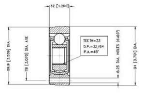 Junta Garma Volkswagen Gacel 1800 Gol Carat L/Caja 33/95mm