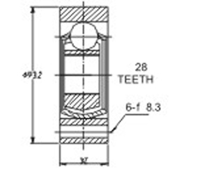 Junta Garma Volkswagen Gol 1000 Lado Caja 28/95mm
