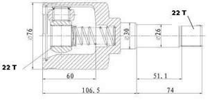 Junta Garma Peugeot 106 Manguito 74mm Lado Caja Der 22/22