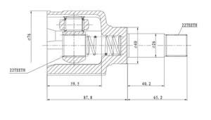Junta Garma Peugeot 106/206  Manguito 66mm L/ Caja Der 22/22