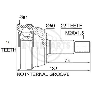 Junta Garma Volkswagen Gol Trend Fox Seg Med 09/.. L/R22/22