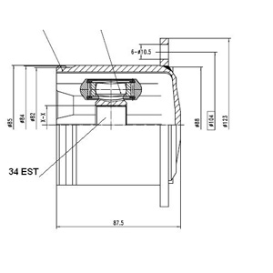 Junta Garma Audi 4 / Volkwagen Sharam Lado Caja 34/122 mm