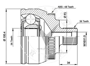 Junta Garma Volkswagen Sharam Lado Rueda 38/36