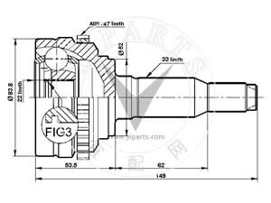 Junta Garma Daewo Nubira Lado Rueda 33/22