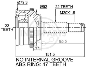 Junta Garma Chevrolet Aveo Abs 47z Lado Rueda 22/22
