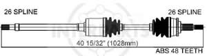 Semieje Garma Volvo 850 C70 S70 V70 94/97 Der 1028 mm 26/26