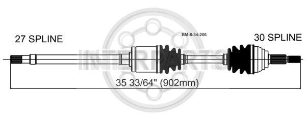 Semieje Garma BMW 325I 330I 01/05 Der 930 mm 30/27
