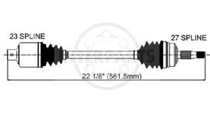 Semieje Garma Subaru Justy 90/94 562mm 27/23