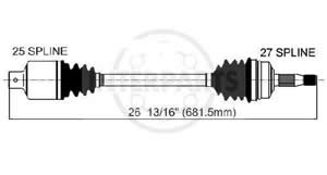 Semieje Garma Subaru Legacy 4x2 4x4 90/96 690mm 27/25