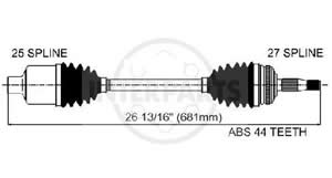 Semieje Garma Subaru Forester Abs 44z 97/00 681mm 27/25