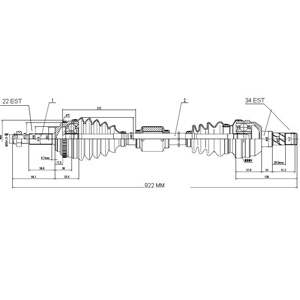 Semieje Garma Chevrolet Aveo Der Abs 47z 920mm 22/34
