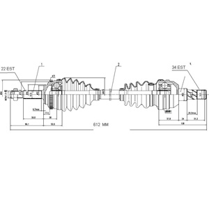 Semieje Garma Chevrolet Aveo Izq Abs 47z 615mm 22/34