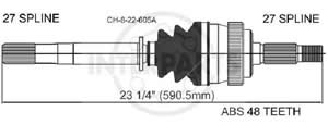 Semieje Garma Chrysler Grand Cherokee 99/01 Izq 605 mm 27/27