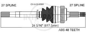Semieje Garma Chrysler Grand Cherokee 99/01 Der 618 mm 27/27