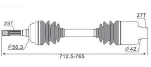 Semieje Garma Renault Trafic ../92 715mm 23/27