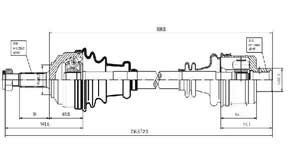 Semieje Garma Renault 19 Nafta / Diesel  Der 740mm 21/23