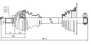 Semieje Garma Renault 19 Nafta / Diesel  Izq 640mm 21/Tr