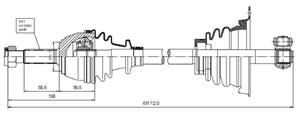 Semieje Garma Renault Clio 1.8 1.9D 91/98 Izq 609mm 21/Tr