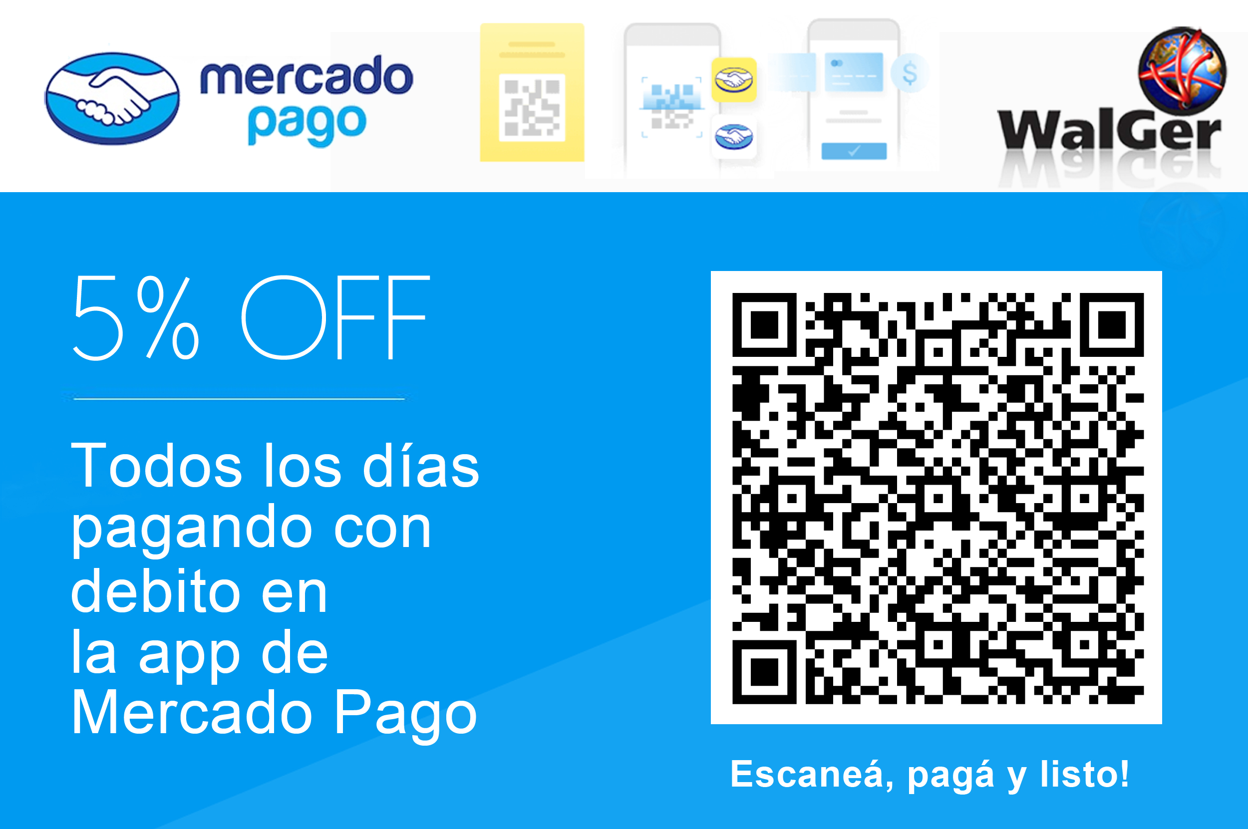 %5 OFF Pagando con débito!